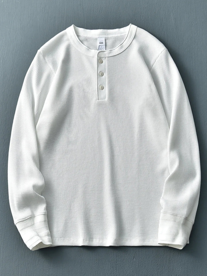 Men's Plus Size Button Detail Long Sleeve T-Shirt