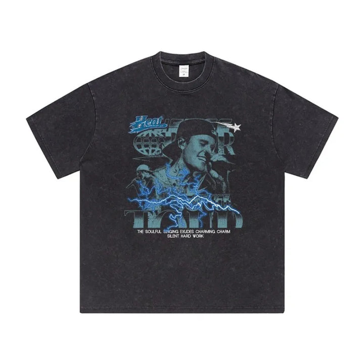Men's Graphic Round Neck Short Sleeve T-Shirt