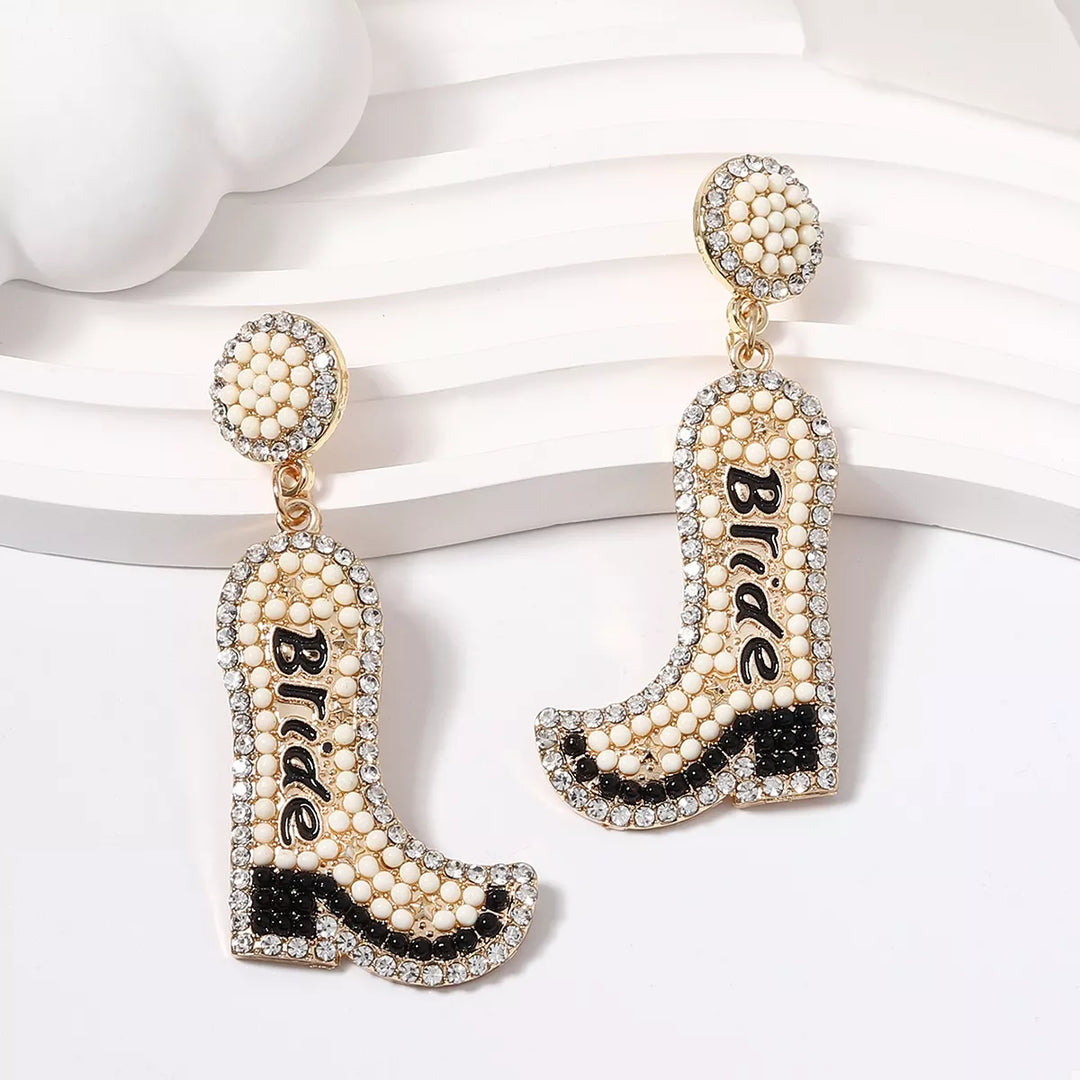 Bride Boot Dangle Earrings