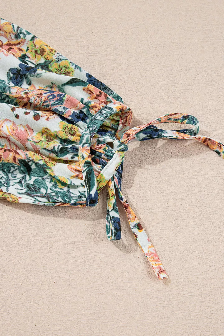Floral Print Ruffle Hem Mini Dress