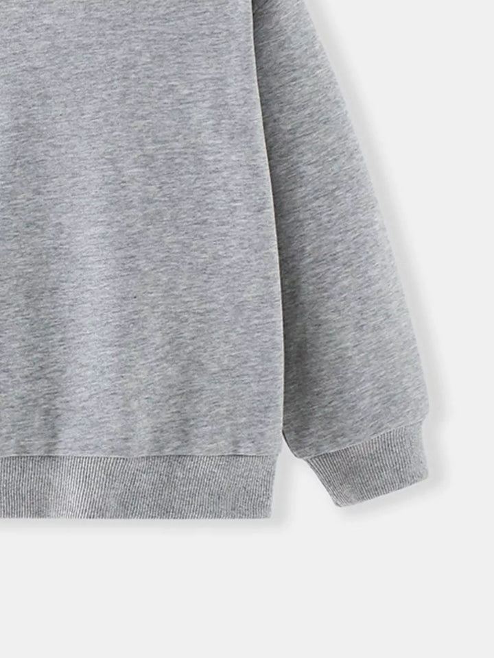 Children's Casual Solid Color Crew Neck Sweatshirt