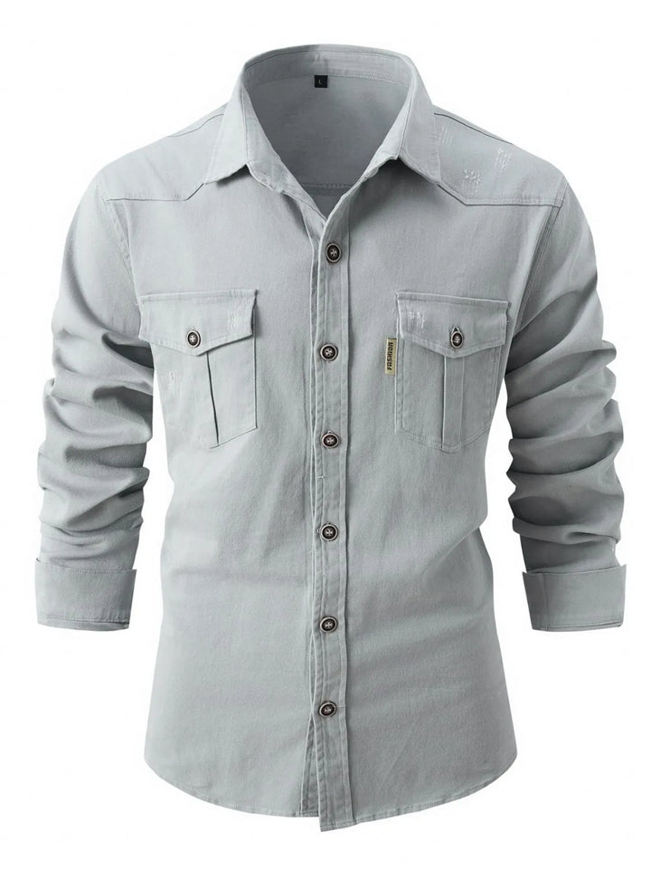 Men's Full Size Button Up Long Sleeve Shirt Plus Size