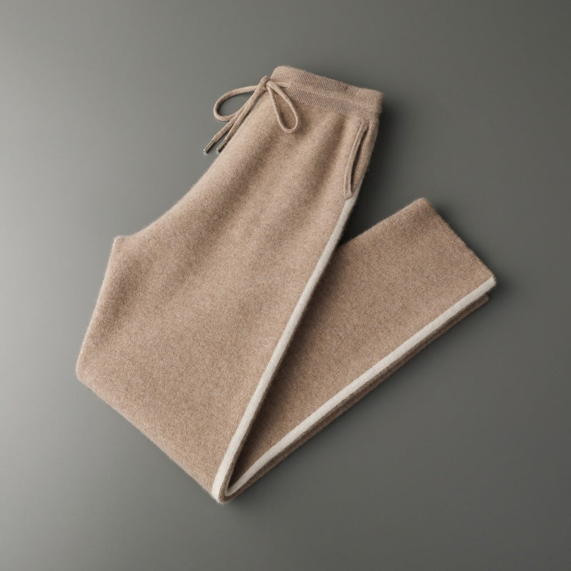 Thickened Assorted Colors Cashmere Men's Casual Loose Knitted Casual Pants