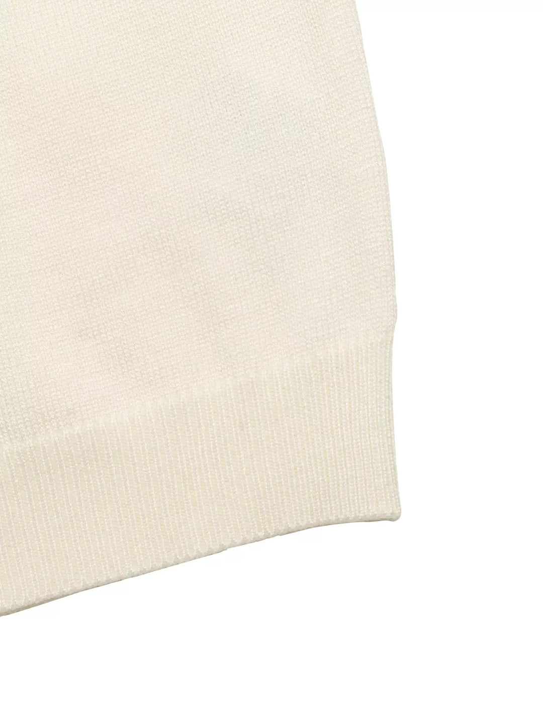 Ruffle Trim Pearl Button V-Neck Knit Top
