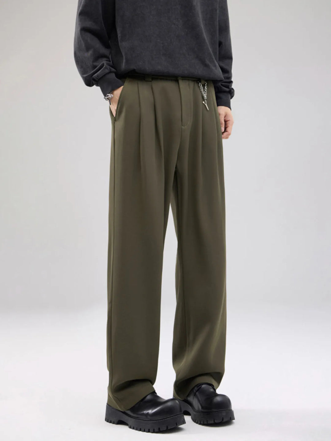 Men's Full Size Drawstring Wide Leg Pants with Pockets Plus Size