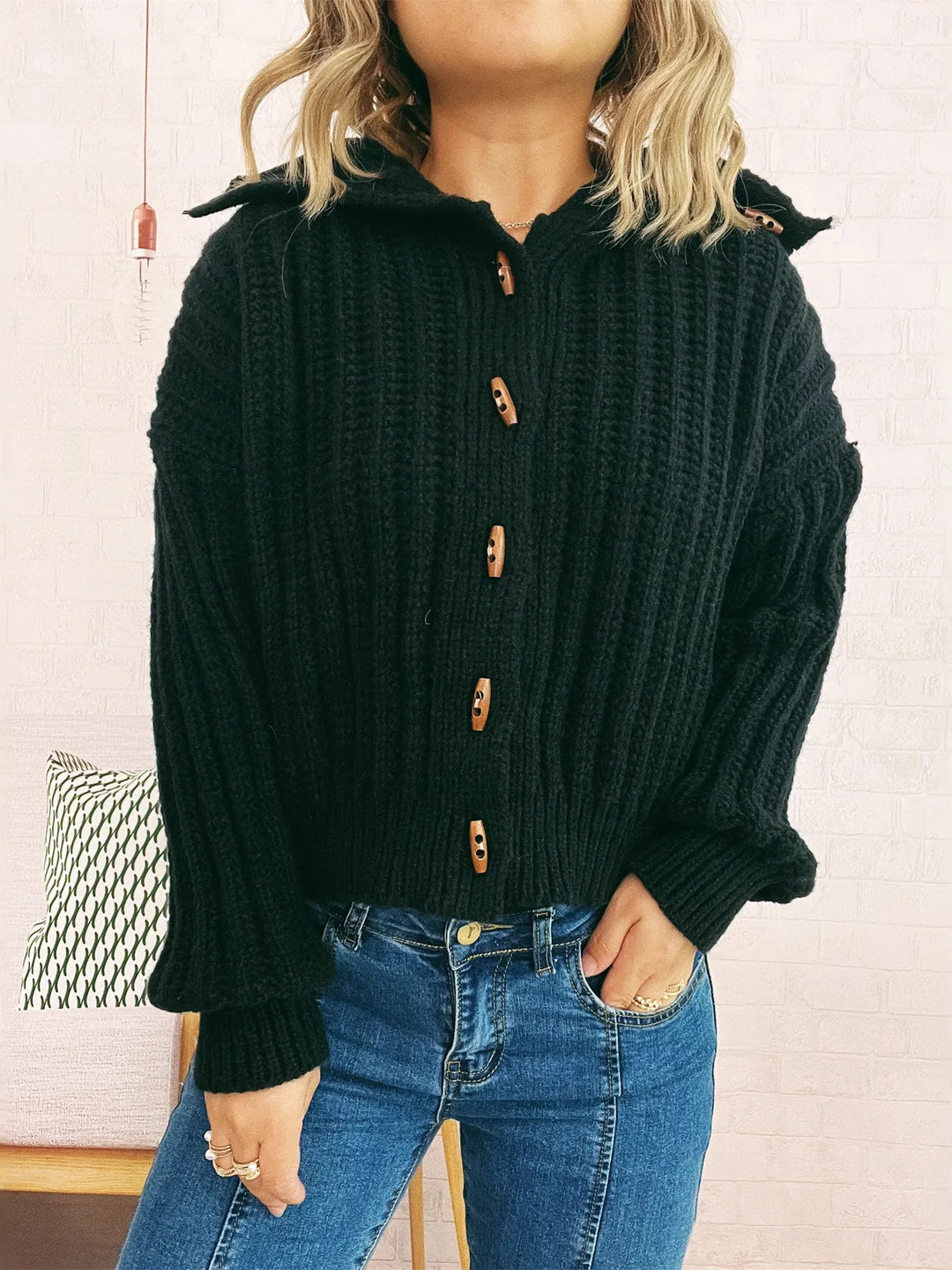 Button Up Long Sleeve Cardigan