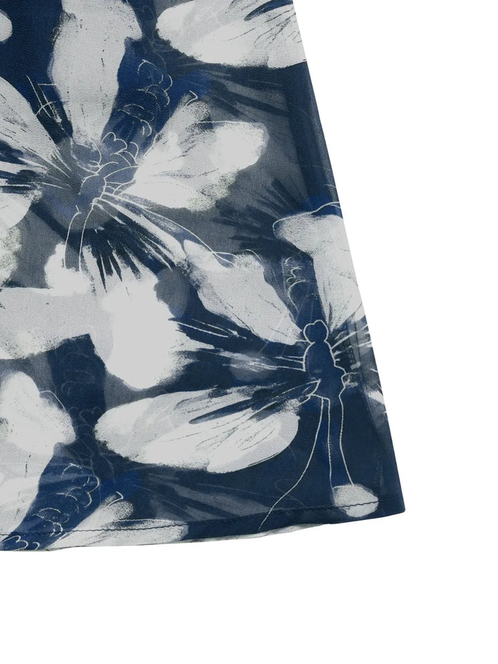 Printed Square Neck Midi Dress