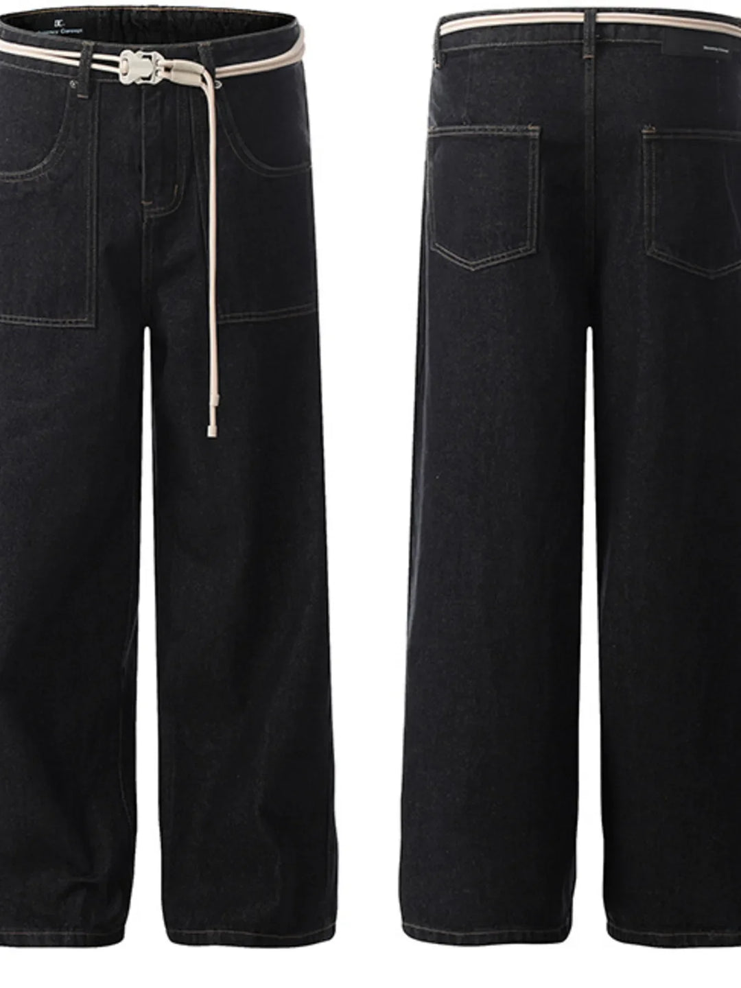 Men's High-Waisted Wide-Leg Jeans
