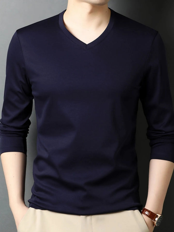 Men's V-Neck Long Sleeve T-Shirt