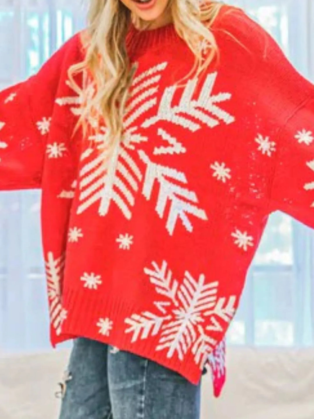 Christmas Snowflake Long Sleeve Sweater
