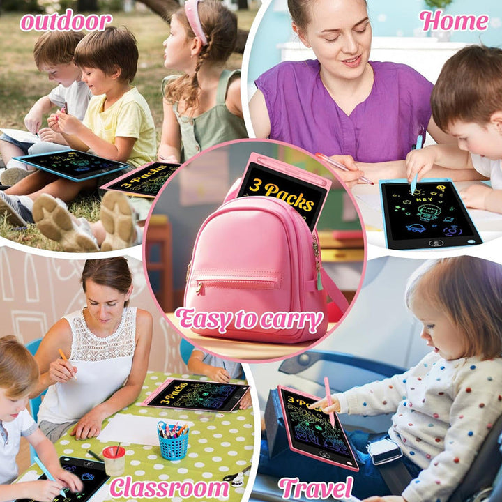 8.5-inch LCD Writing Tablet Trio Pack Kids Drawing Board  Doodle Board