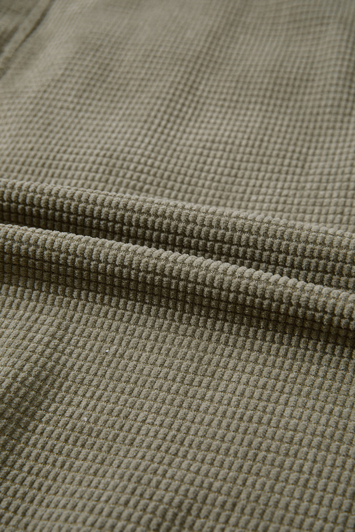 Laurel Green 2 in 1 Thermal Knit Textured Hooded Jacket