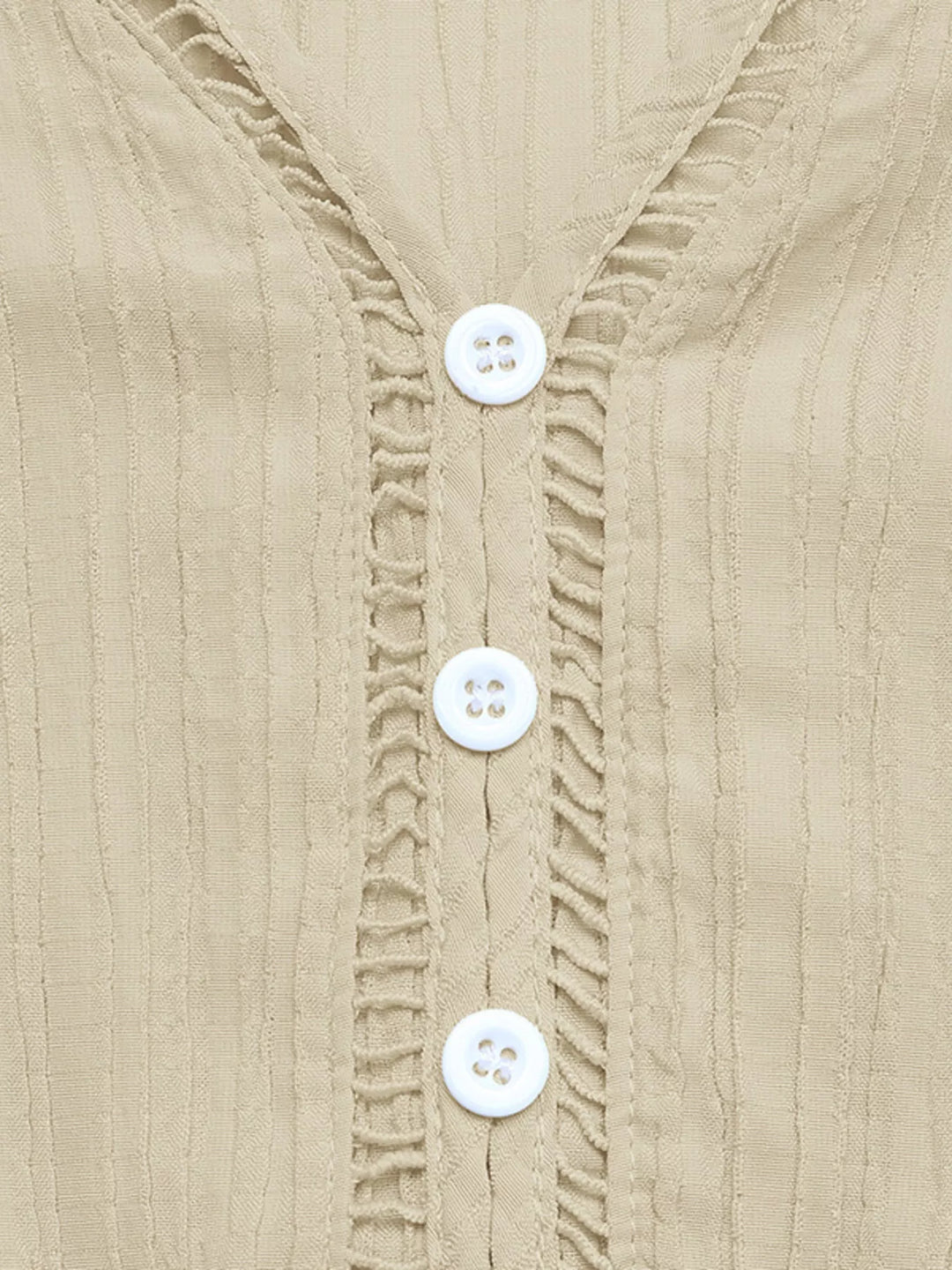 Tiered V-Neck Long Sleeve Dress
