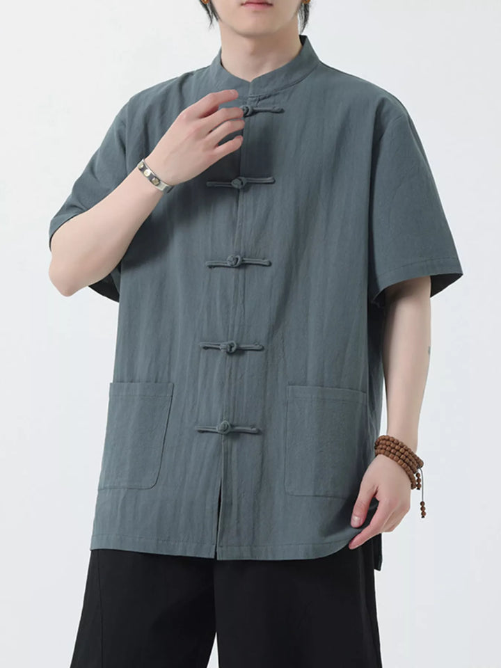 Men's Plus Size Chinese Style Short-Sleeve Shirt
