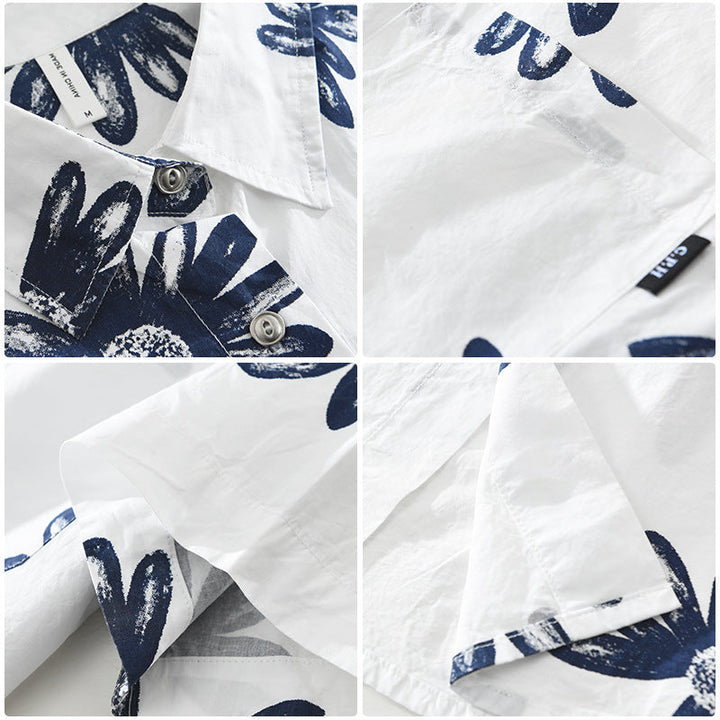 8286 Japanese Trendy Printed Short Sleeve Shirt