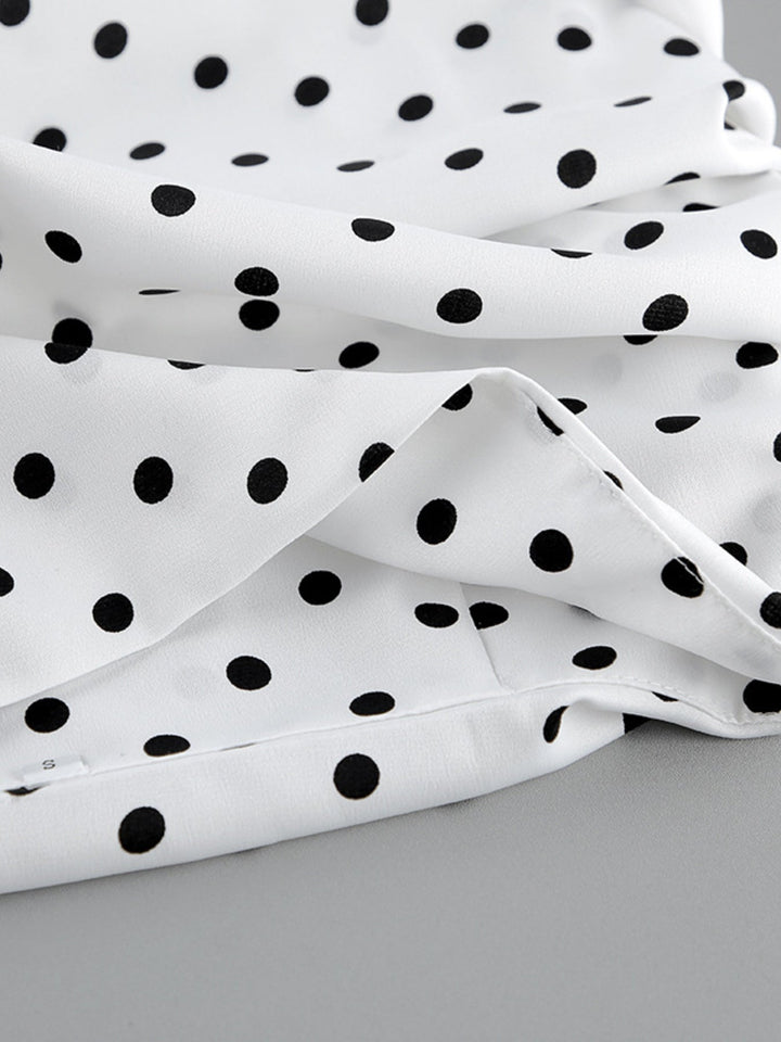 Polka Dot Ruffle Hem Maxi Skirt