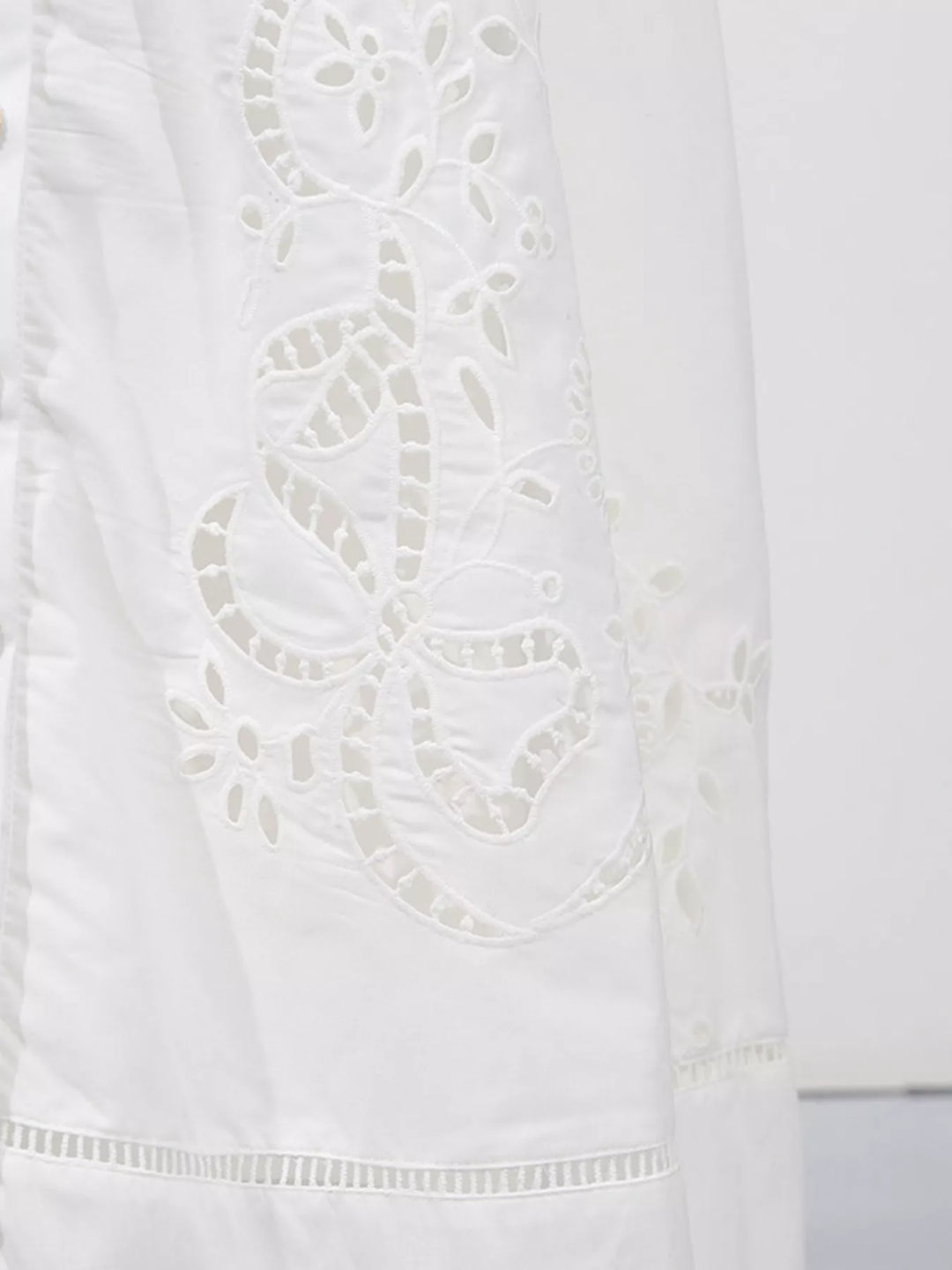 Sleeveless Eyelet Embroidered Button-Down Midi Dress