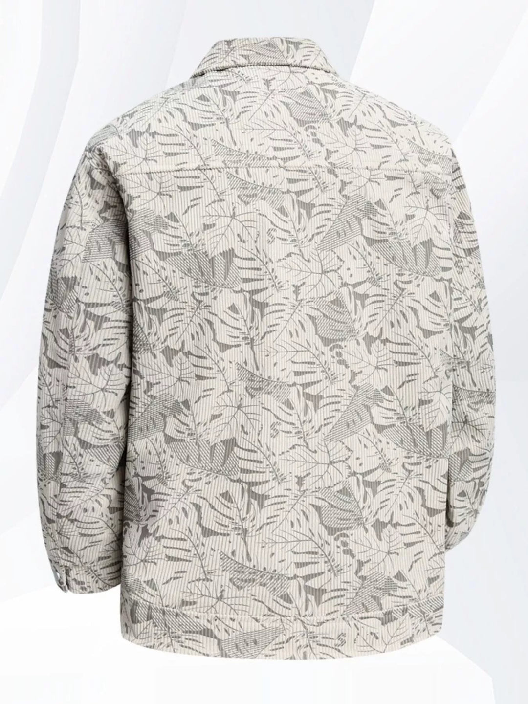 Men's Plus Size Printed Snap Down Casual Jacket