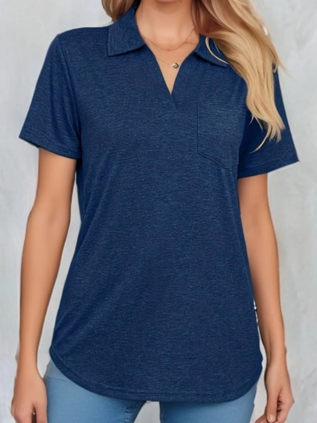 Johnny Collar Short Sleeve Top