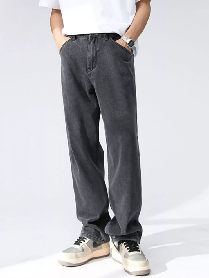 Men's Wash Relaxed Fit Wide Leg Jeans
