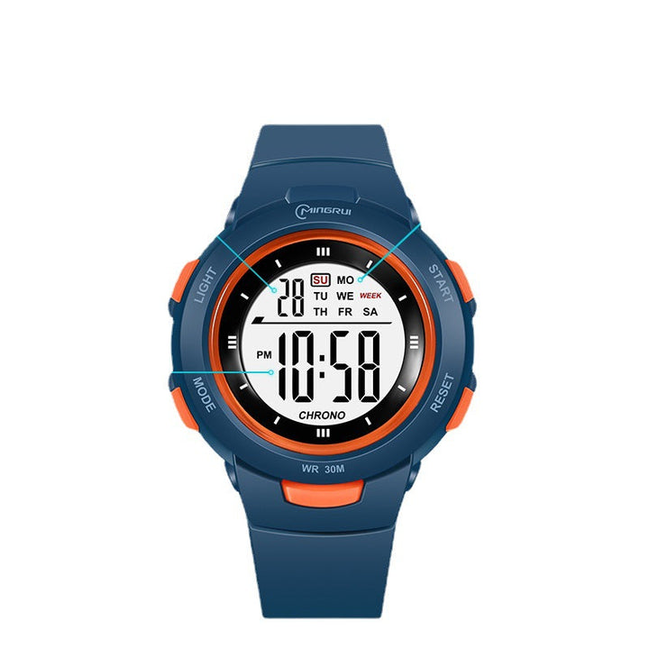 Fashion Pin Buckle Luminous Waterproof PU Strap Student Electronic Watch