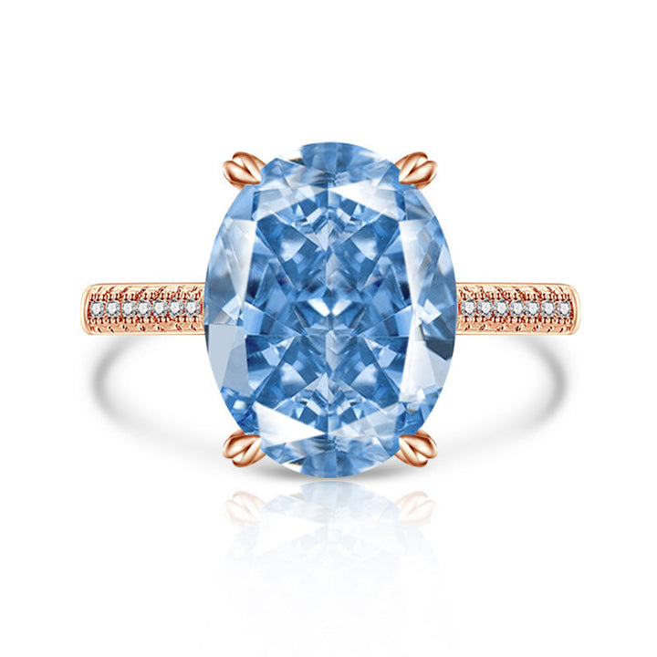 Female Versatile Casual Papalacha High Carbon Diamond Ice Flower Ring