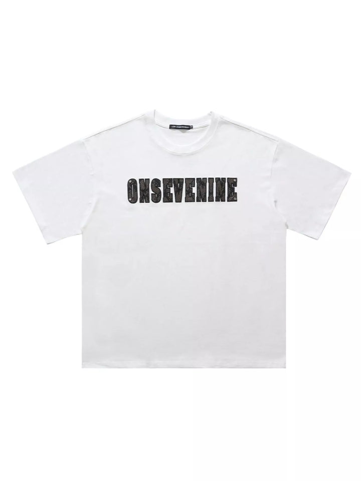Men's Letter Round Neck Oversized T-Shirt