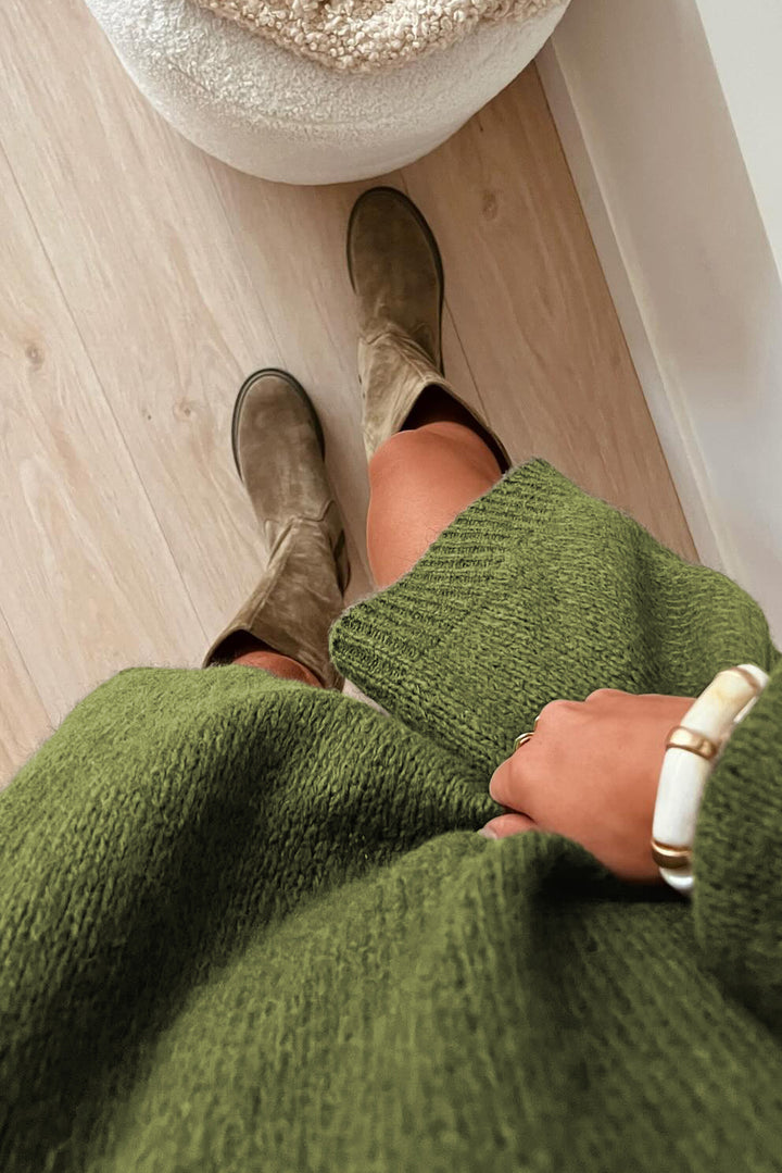 Four Leaf Clover Oversize Drop Shoulder Slouchy Sweater Dress