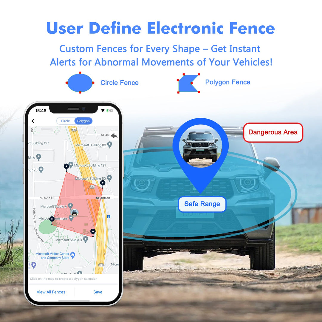 Long Battery 4G GPS Vehicle Tracker - Up To 30 Days Standby, Real-Time Tracking, Magnetic & Waterproof, Subscription Required
