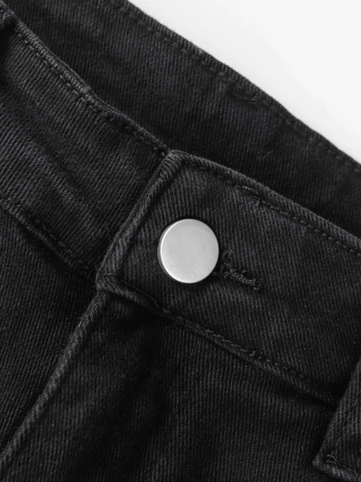 Men's High Waist Straight Leg Cargo Jeans