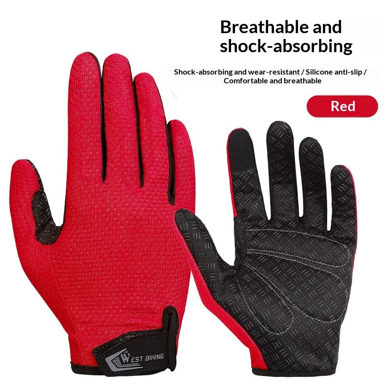 SpringSummer Cycling Gloves Touchscreen-Enabled Full-Finger Gloves For Motorcycles And Bicycles