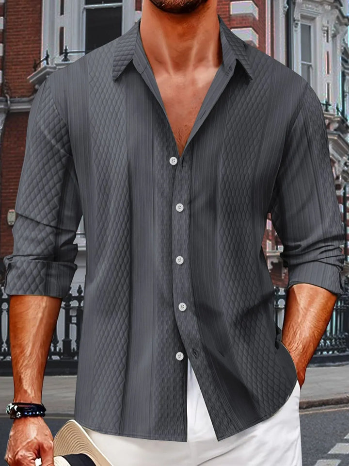 Men's Full Size Button Up Long Sleeve Shirt Plus Size