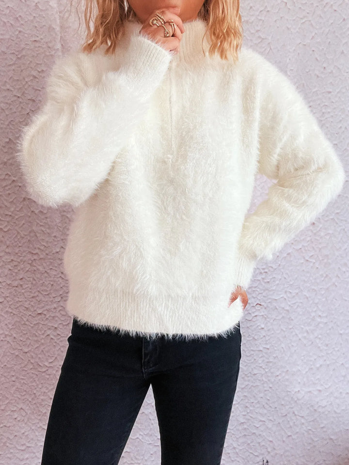 Cozy Fuzzy Half-Zip Sweater