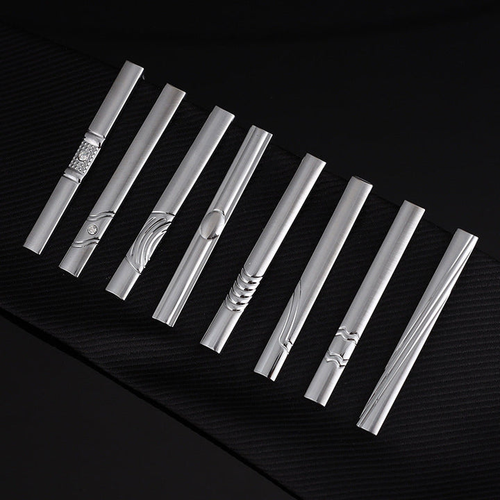 Men's Formal Wear Business Silver Simple Fashion Short Tie Clip