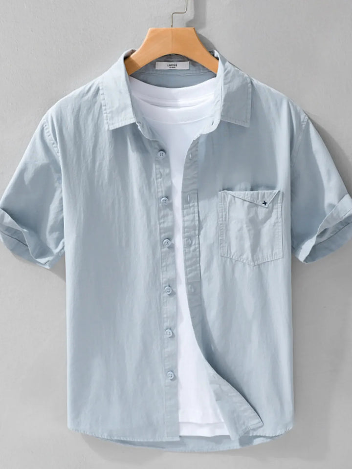 Men's Plus Size Button Up Short Sleeve Shirt