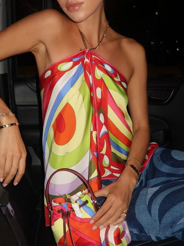 Printed Halter Neck Cami