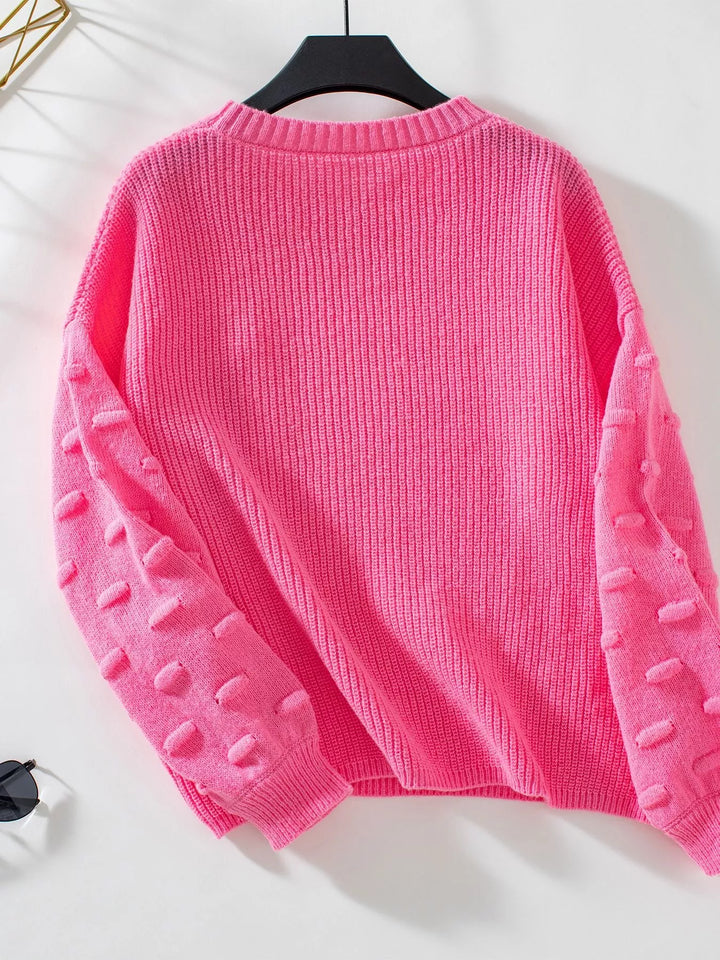 Pocket Detail Round Neck Sweater