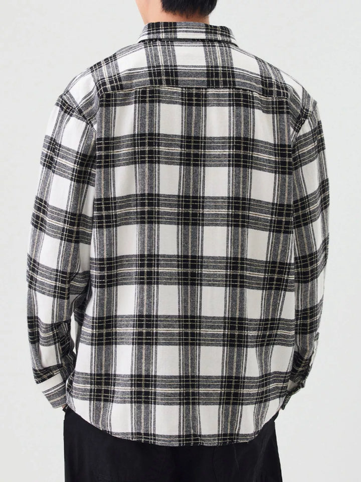 Men's Plus Size Casual Plaid Button Up Shirt