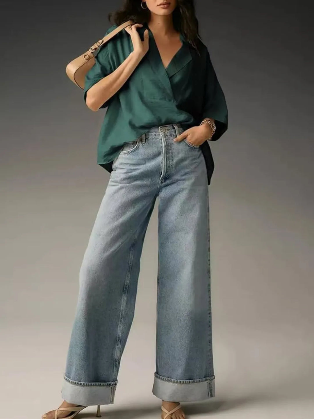 Collared Neck Half Sleeve Blouse
