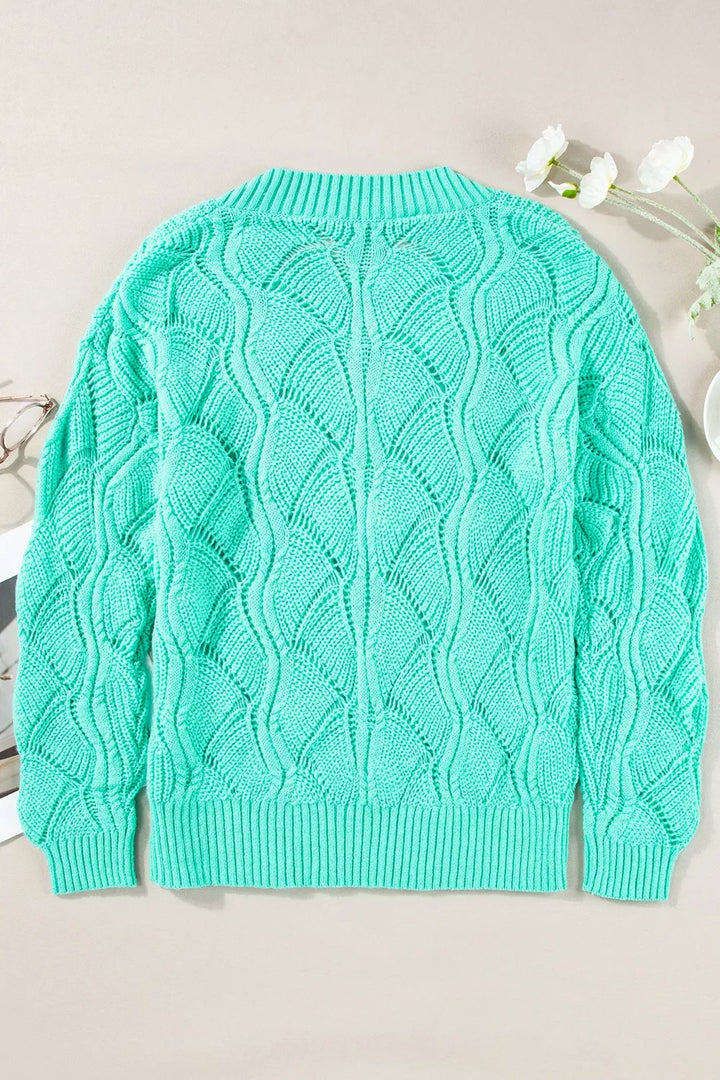 Elegant Texture V-Neck Knit Top