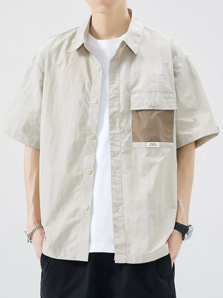 Men's Plus Size Button Up Short Sleeve Shirt