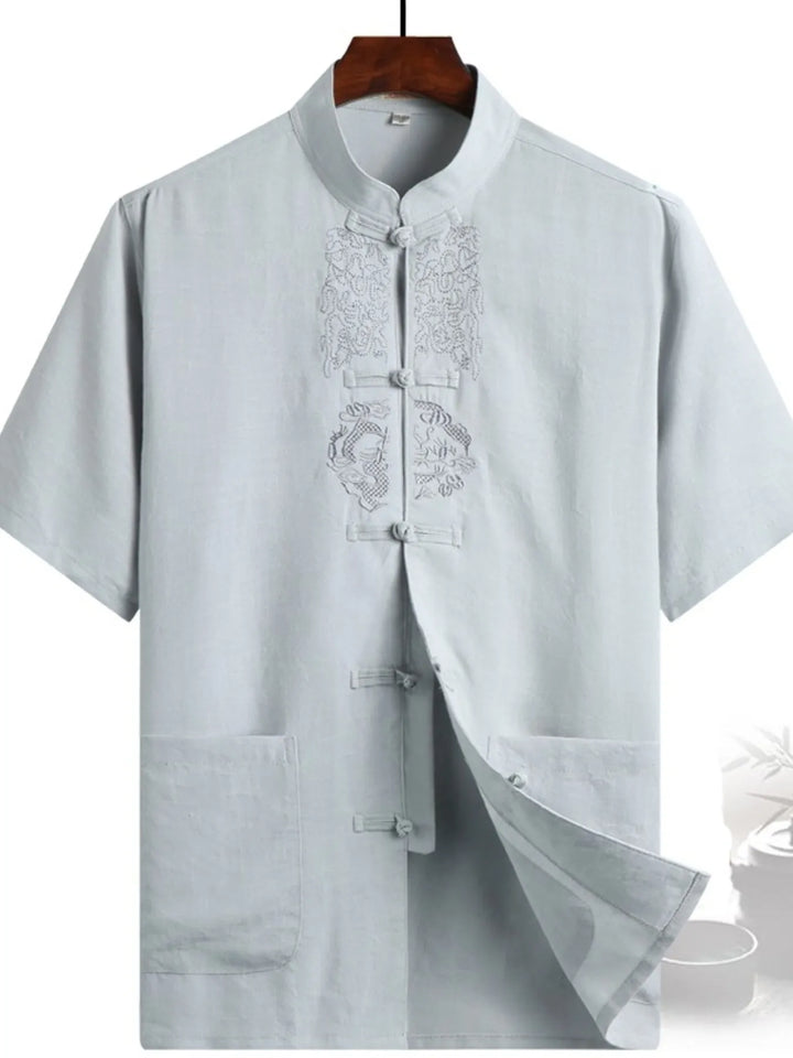 Men's Full Size Button Up Short Sleeve Shirt Plus Size