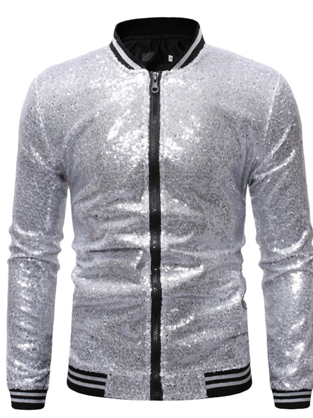 Men's Sequin Zip Up Jacket