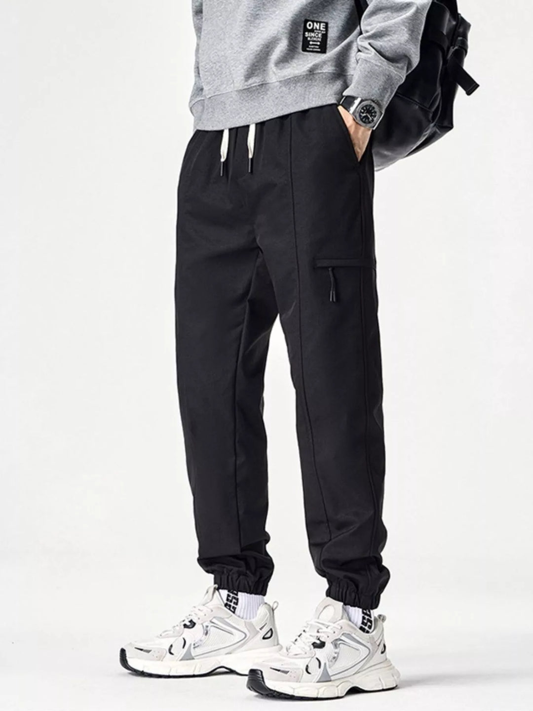 Men's Plus Size Drawstring Wide Leg Joggers