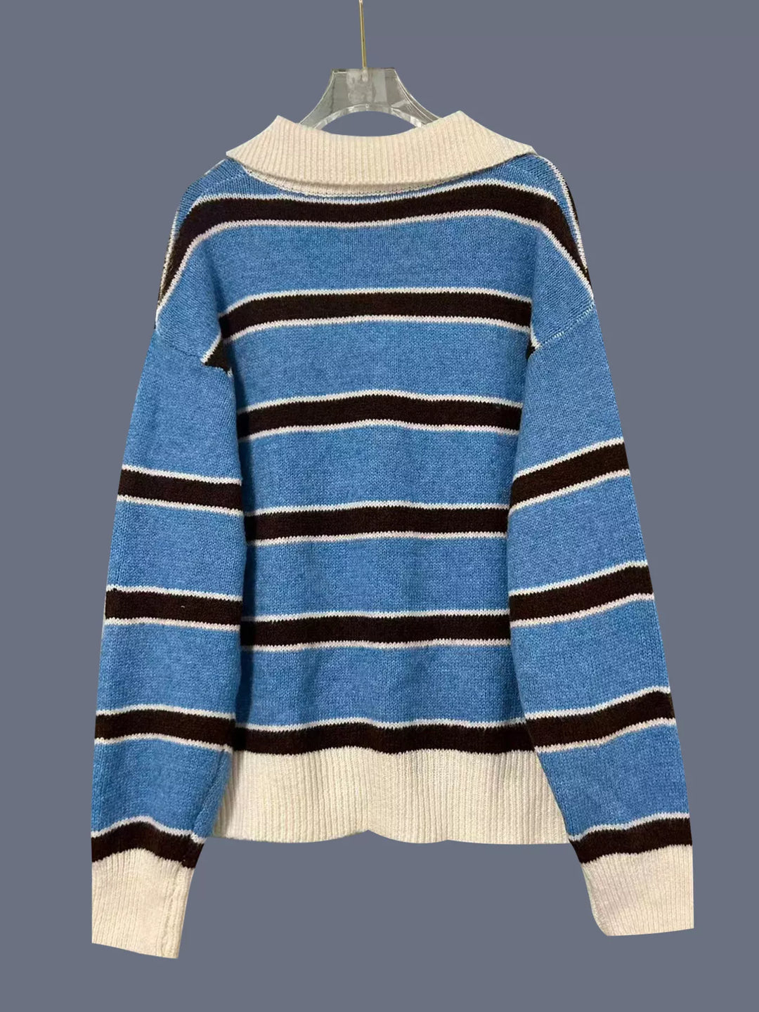 Striped Button Detail Sweater