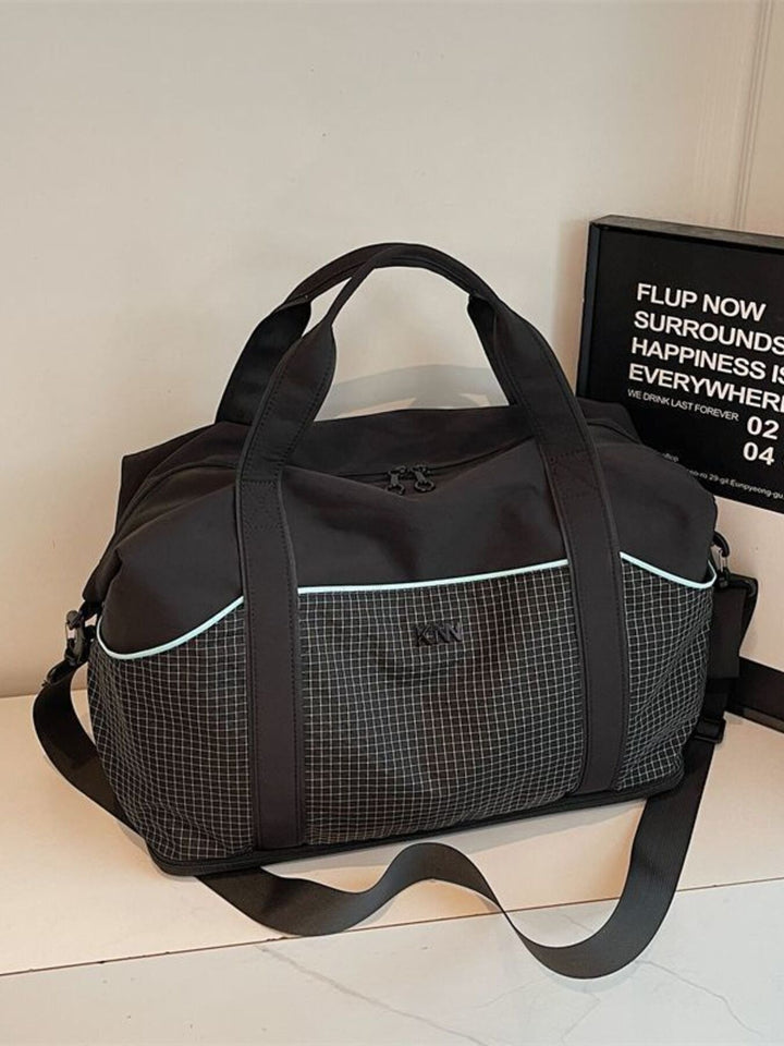 Grid Pattern Duffel Bag