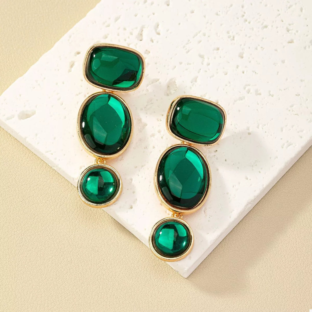 18K Gold-Plated Alloy Resin Drop Earrings