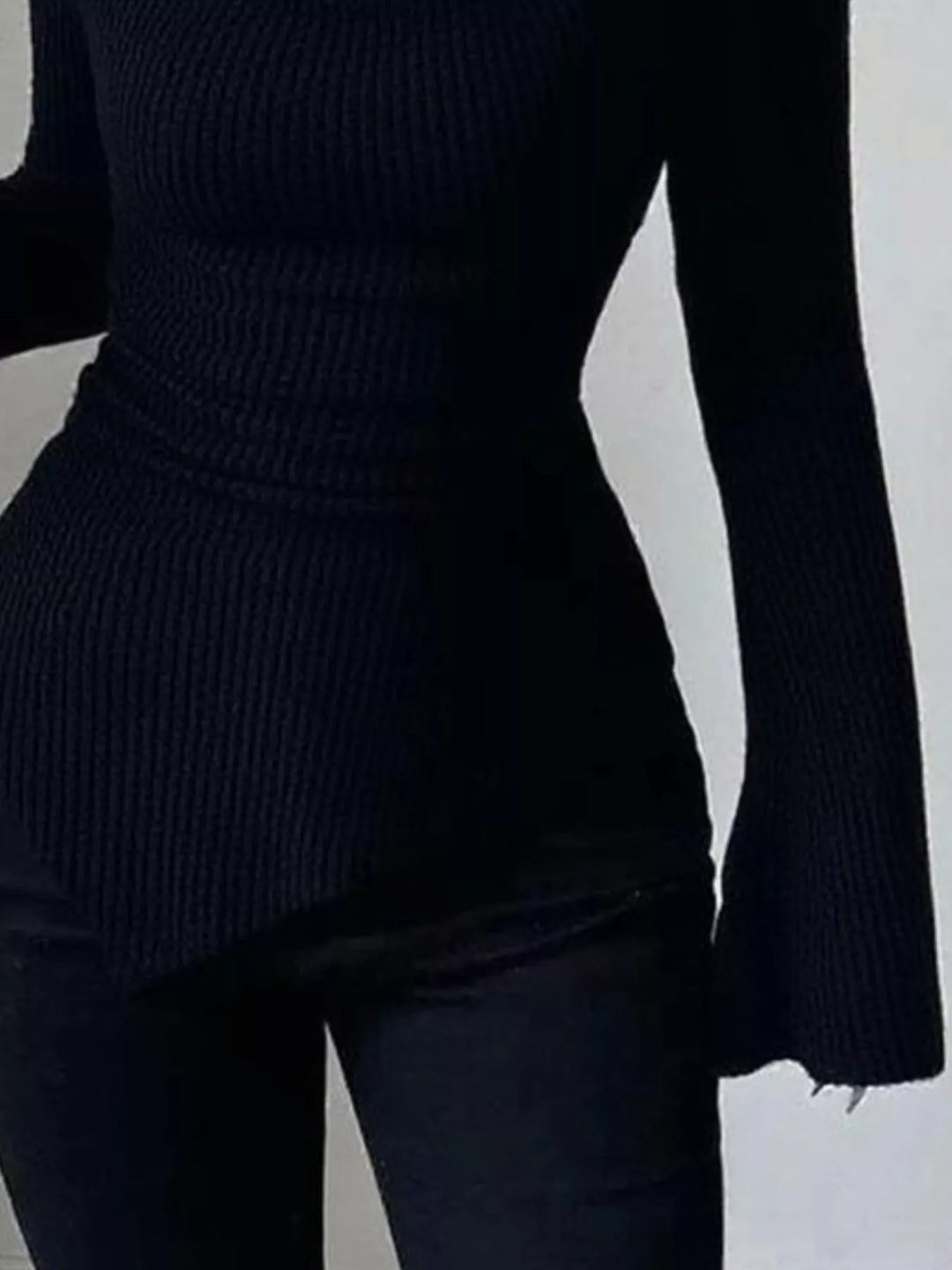 Cowl Neck Flare Sleeve Top