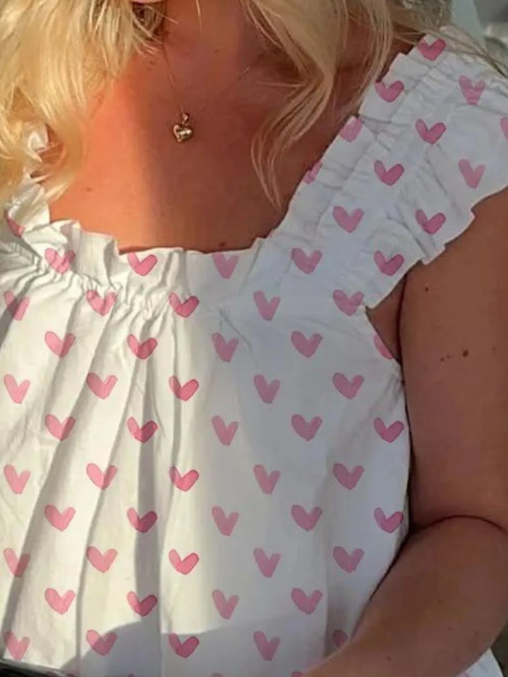Ruffled Striped Tank and Shorts Set