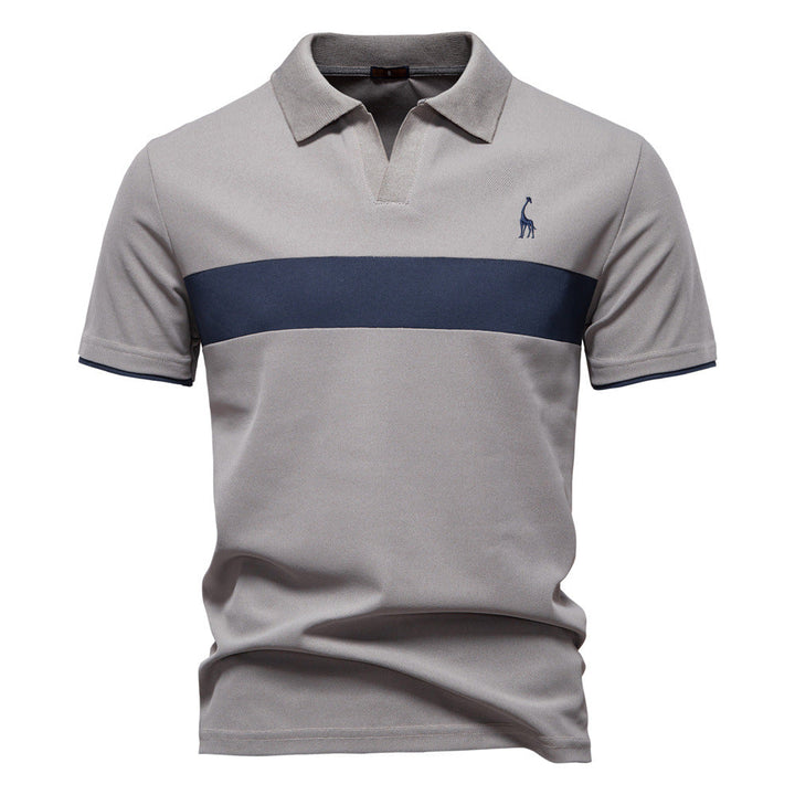 Deer Embroidered POLO Men's Lapel Short-sleeved T-shirt